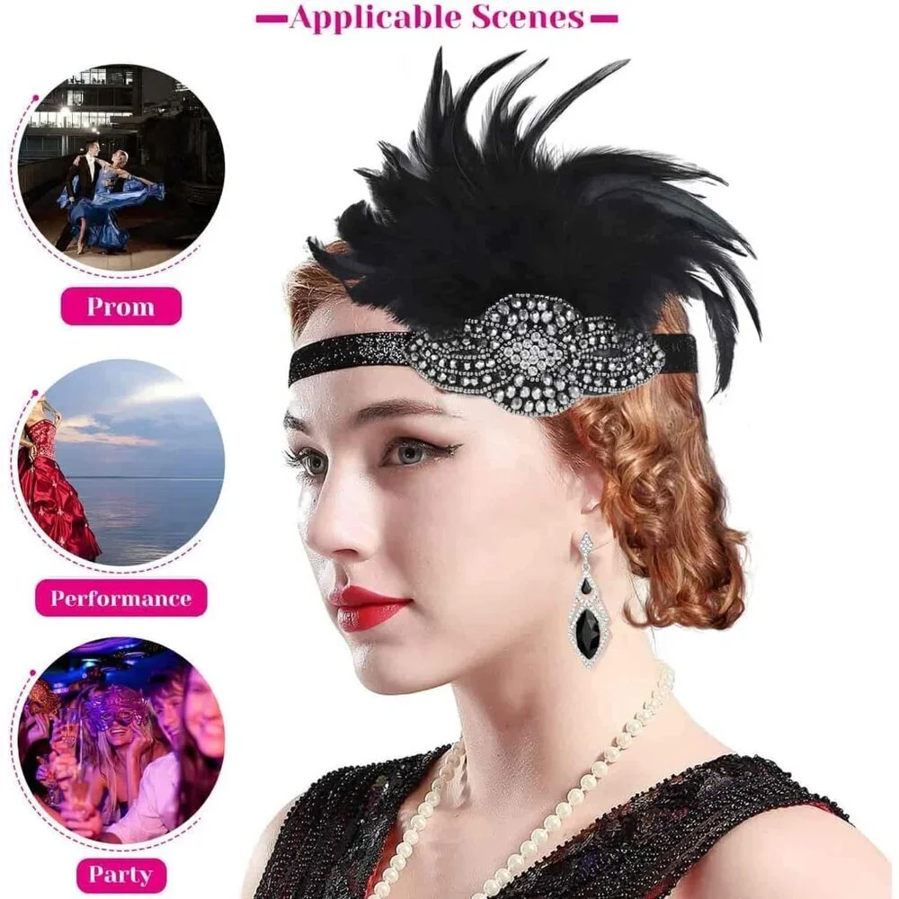 Flapper Accessories Women 1920s Gatsby Roaring 20s Costume Jewelry Set